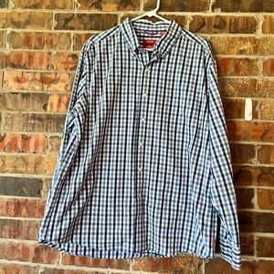 IZOD Blue Plaid Long Sleeve Slim Fit Shirt Men’s Size: XL